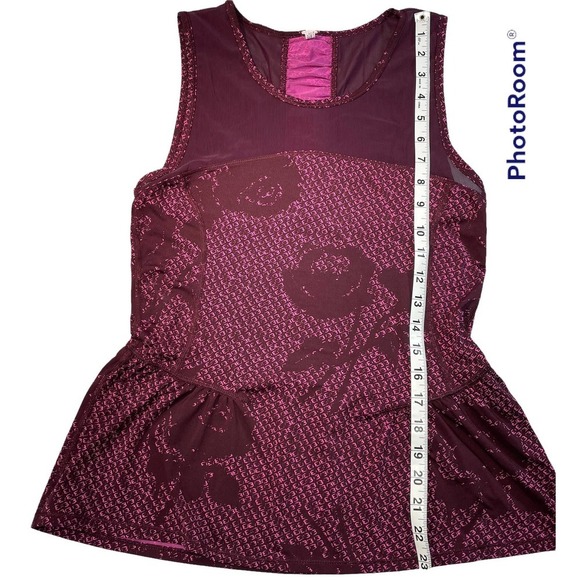 American Eagle Burgundy Peplum Workout Top - Picture 4 of 6